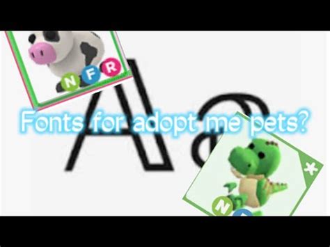 ~How to get those cool fonts to name your pets in adopt me!~ •On Roblox ...