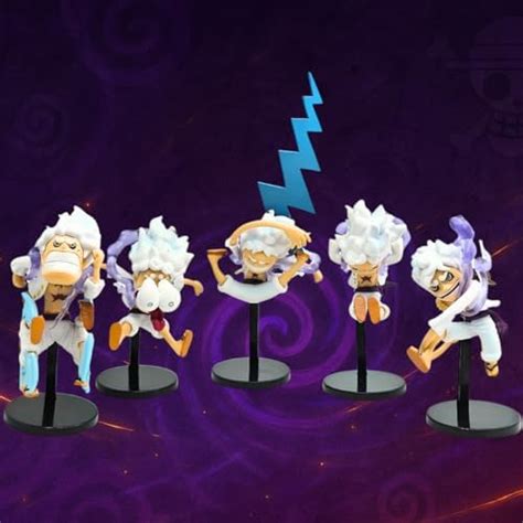 Buy Realmkart Luffy Action Figure Set of 5 One Piece Anime Collectible ...