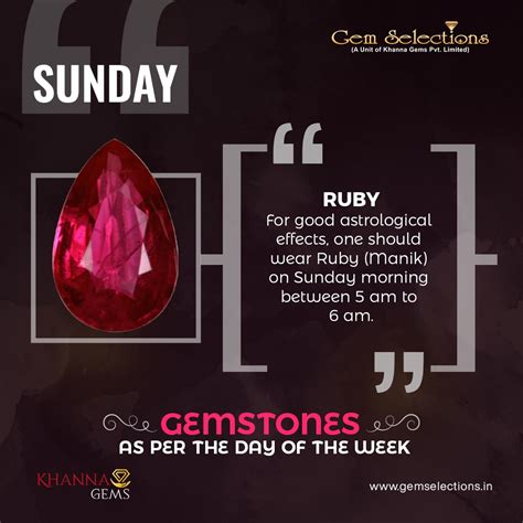 Choosing gemstones by weekday | Gem Selections
