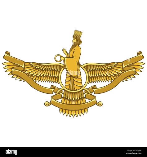 Vector design of Faravahar symbol, symbol of Zoroastrian religion ...
