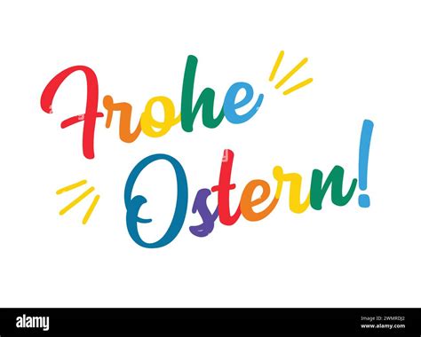 Hand sketched lettering quote Frohe Ostern, Happy Easter in German ...
