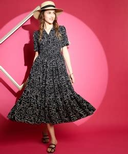 Sheetal Associates Women Fit and Flare Black, White Dress - Buy Sheetal ...