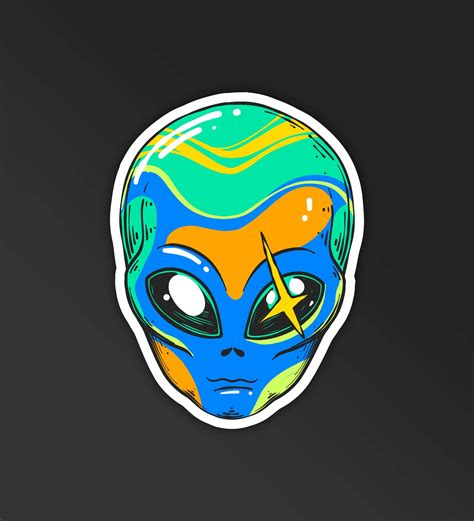 Alien Head Sticker 的图像结果
