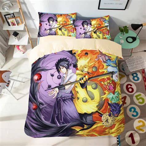 Buy Naruto Design Bedding Sets Anime Comforter Cover 3D Printed Uzumaki ...