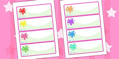 Splat Drawer Peg Name Labels (teacher made) - Twinkl