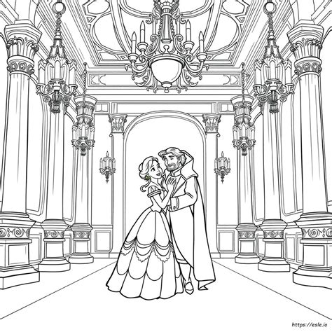 Belle And Beast Coloring Pages