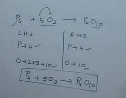 Consider reaction: P4(s) + O₂(g) → P₄O₁₀(s). Moles of O₂(g) needed to ...