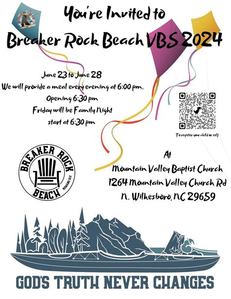 VBS 2024 - Breaker Rock Beach, 1264 Mountain Valley Church Rd, North ...