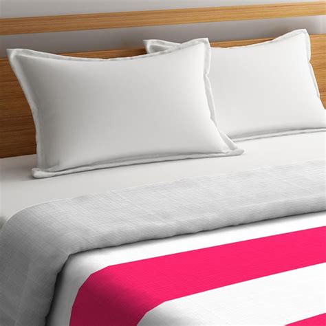 Buy PORTICO Liva - Stripe Printed Cotton Double Bed Comforter from ...