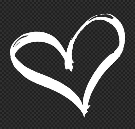 HD White Hand Drawn Heart PNG | Citypng