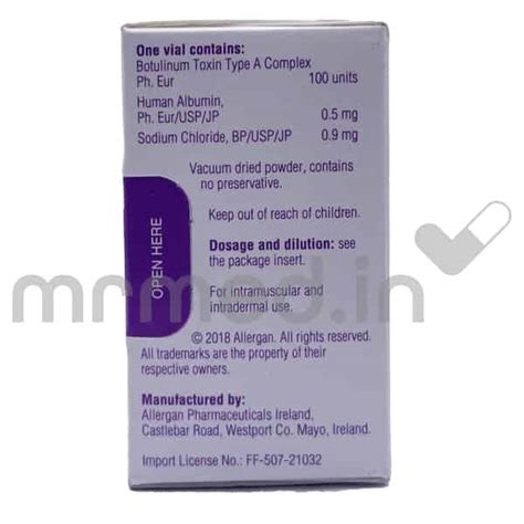 Buy Botox 100IU Injection Online: Uses, Price, and Side Effects | MrMed