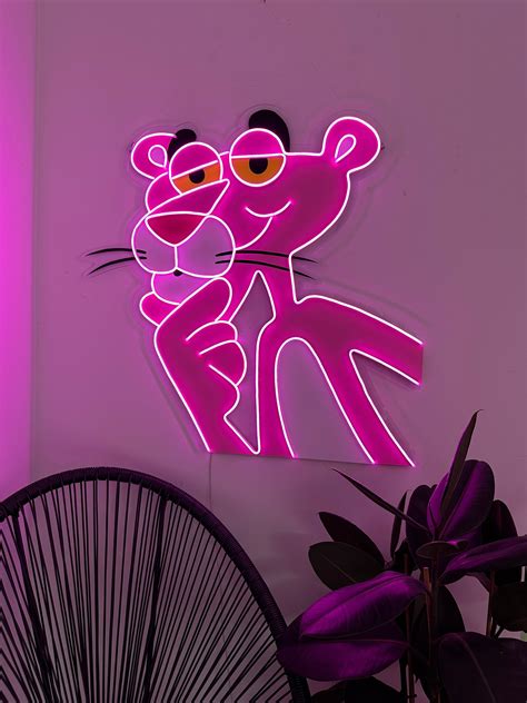 Pink Panther Neon Sign Pink Panther Decor Custom Neon Signs Panther Led ...