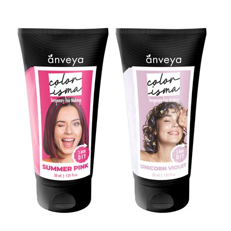 Anveya Colorisma Unicorn Violet, Summer Pink Temporary Hair Color, 30m