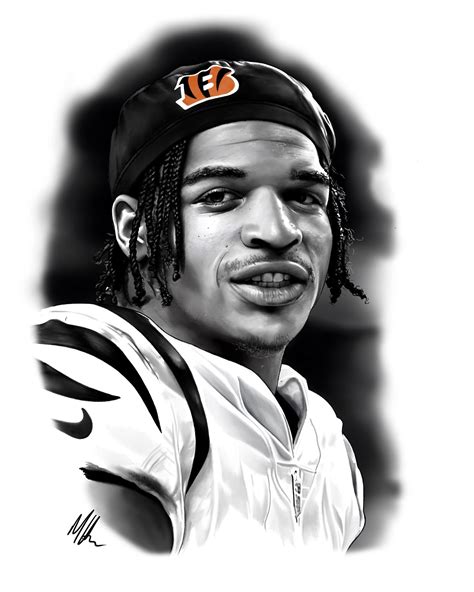 Martin Hatton | Ja’marr chase iPad sketch 11x14 prints available @lahjay10_ #chase #bengals # ...