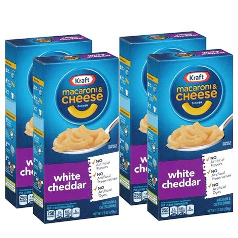 Kraft Macroni and Cheese Dinner, White Ceddar Pack of 4, x 206 g ...