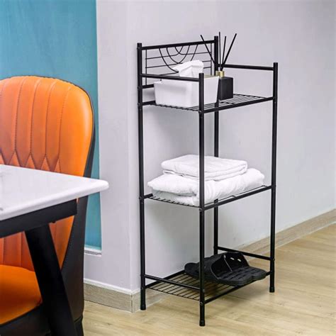 Buy Kimzda 3-Tier Metal Shelf Free Standing Bathroom Tower Storage Rack ...