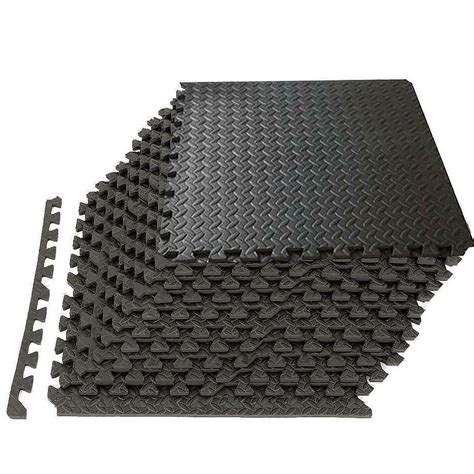 12PC Floor Mat Tiles EVA H/Duty Rubber Foam Interlocking Anti Shock Ab ...