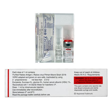 Rabivax-S Vaccine 1 ml | Uses, Side Effects, Price | Apollo Pharmacy