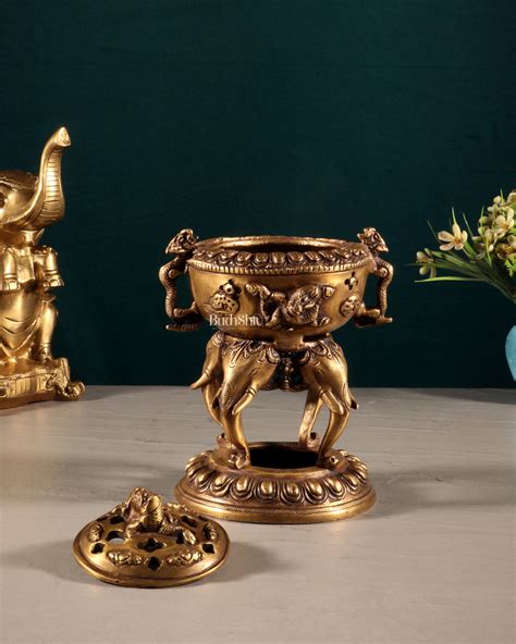 Buy pure brass Dhoop Dani, loban daanis and charcoal burners – Budhshiv.com