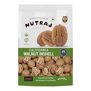 Nutraj California Inshell Walnuts 500g | Akhrot | Dry Fruits | Nuts ...