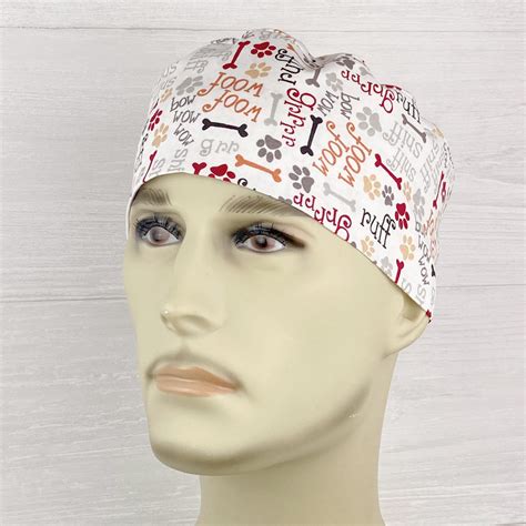 Men's Scrub Hat Men's Scrub Cap Men's Tieback | Etsy