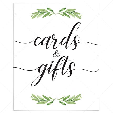 Printable Cards And Gifts Sign Cards And Gifts Sign, Cards And Gifts