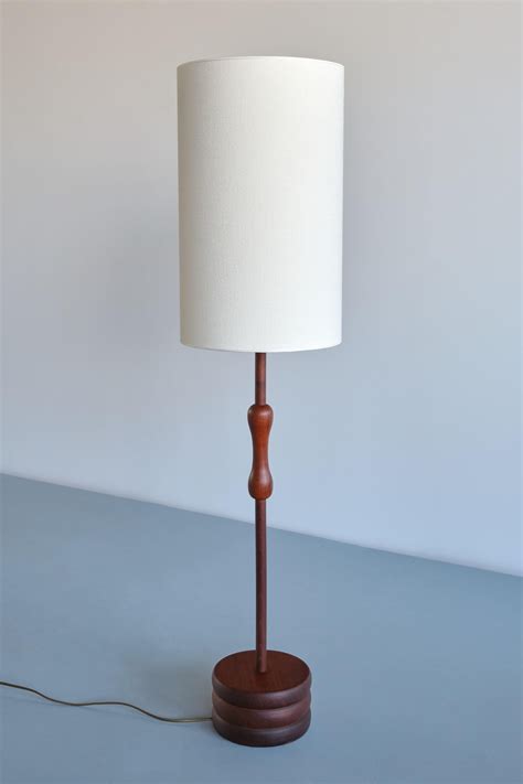 Organic Modern Floor / Table Lamp in Solid Teak Wood, Sweden, 1950s For ...