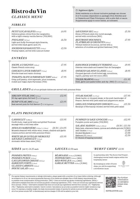 Carte et Menus 2023 - Bistro du Vin at Hotel du Vin Edinburgh à Edinbourg | TheFork