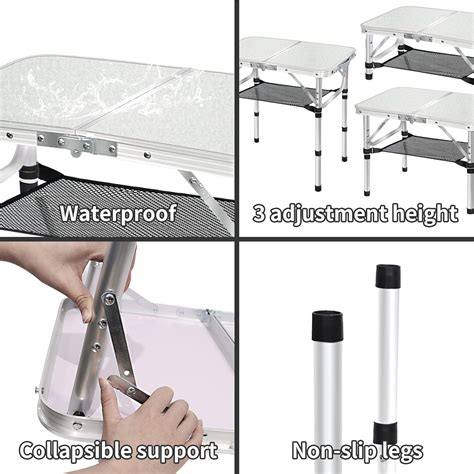 MYCOQU Small Folding Camping Table, 3 Heights Adjustable India | Ubuy
