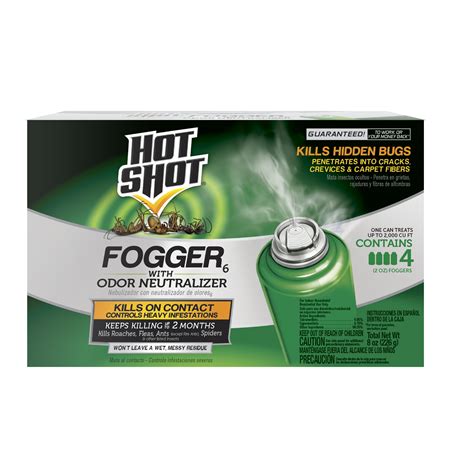 Hot Shot Fogger with Odor Neutralizer, 2 oz, 4 Pack, Indoor Insect ...