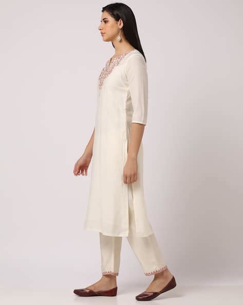 Buy Off-White Kurta Suit Sets for Women by Svrnaa by AZORTE Online ...