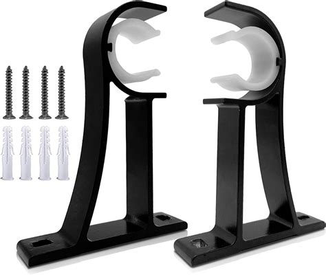 Buy Curtain Rod Brackets, Curtain Rod Holders Black Curtain Rod Bracket ...