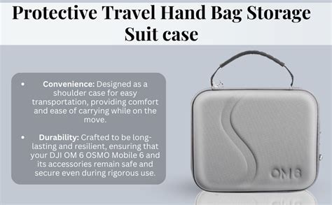 Buy PU shoulder Case for DJI OM 6 OSMO Mobile 5 Carry bag Holds Gimbal ...