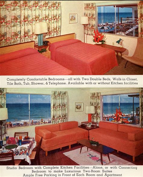 Blue Mist Motel Room, 1955 | Comfortable bedroom, Vintage interiors ...