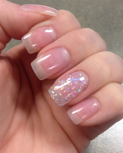 clear nail designs with glitter
