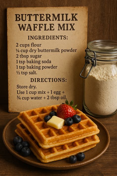 Buttermilk Waffle Dry Mix – Easy & Delicious Homemade Waffles | Homemade food gifts, Homemade ...