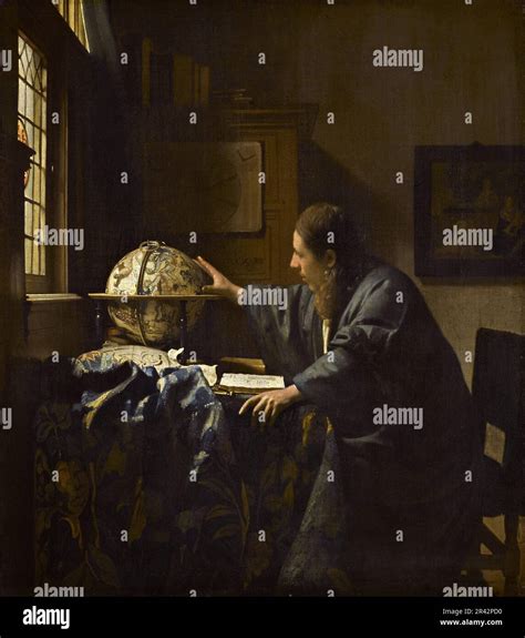 The Astronomer painted by the Dutch Golden Age painter Johannes Vermeer ...