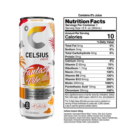 CELSIUS Sparkling Fantasy Vibe, Functional Essential Energy Drink, 12 ...