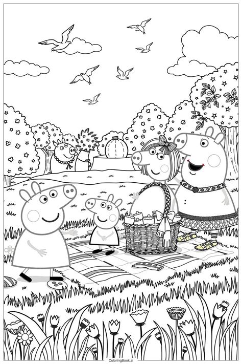 Peppa Pig Family Coloring Pages