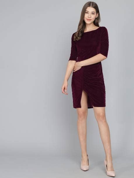 Wine Color Dress - Buy Wine Color Dress online at Best Prices in India ...