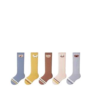 GUCHIGU Baby Knee High Socks for Toddlers – 5 Pairs Cotton Knit Anti ...
