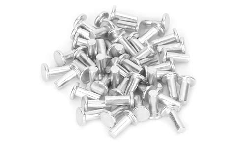 Aluminium M4 x 10mm Flat Head Solid Rivet Flat Head Solid Aluminum ...