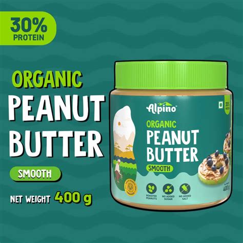 ALPINO Organic Natural Peanut Butter Smooth Unsweetened Price in India ...