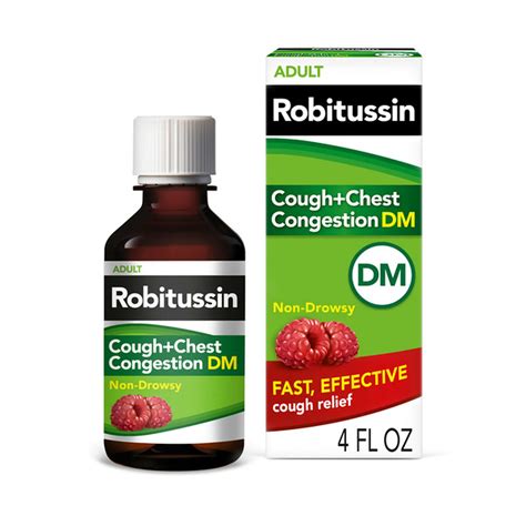 Robitussin Syrup Adult Non Drowsy Cough + Chest Congestion DM Liquid (4 ...
