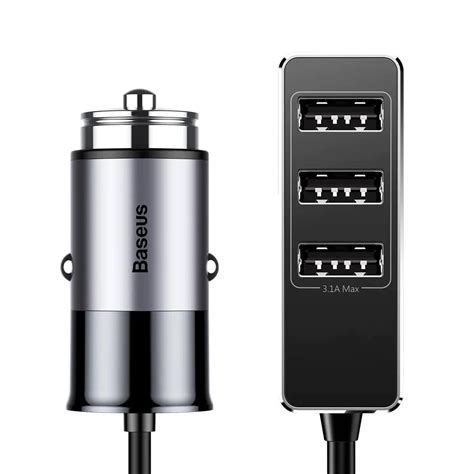 Baseus Enjoy Together With 1.5m Extension Cable 4X USB 5.5A Output Car ...