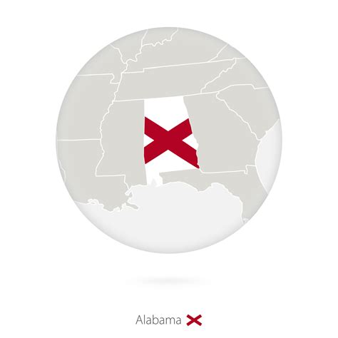 Map of Alabama State and flag in a circle. 9678126 Vector Art at Vecteezy