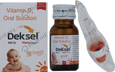 Deksel 400 IU/0.5ML Oral Drop (15): Uses, Side Effects, Price & Dosage ...