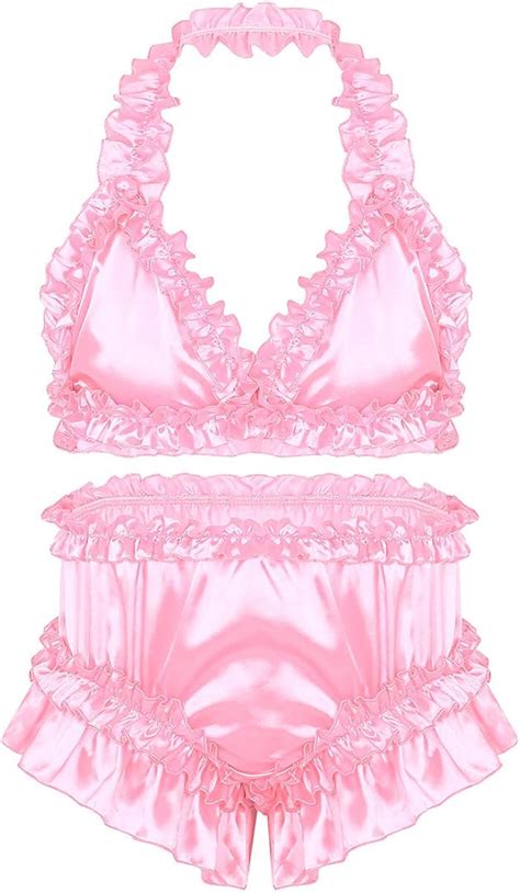 YiZYiF Mens Sissy Halter Satin Frilly Ruffled India | Ubuy