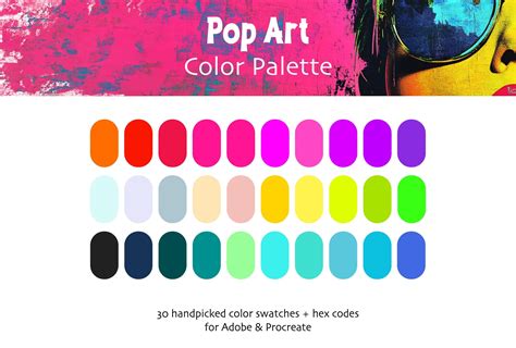 Pop Art Procreate & Adobe Digital Color Palette | Instant Download ...