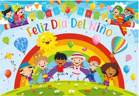 Allenjoy 72" x 48" Colorful Feliz Dia Del Niño Backdrop for Kids Girl ...